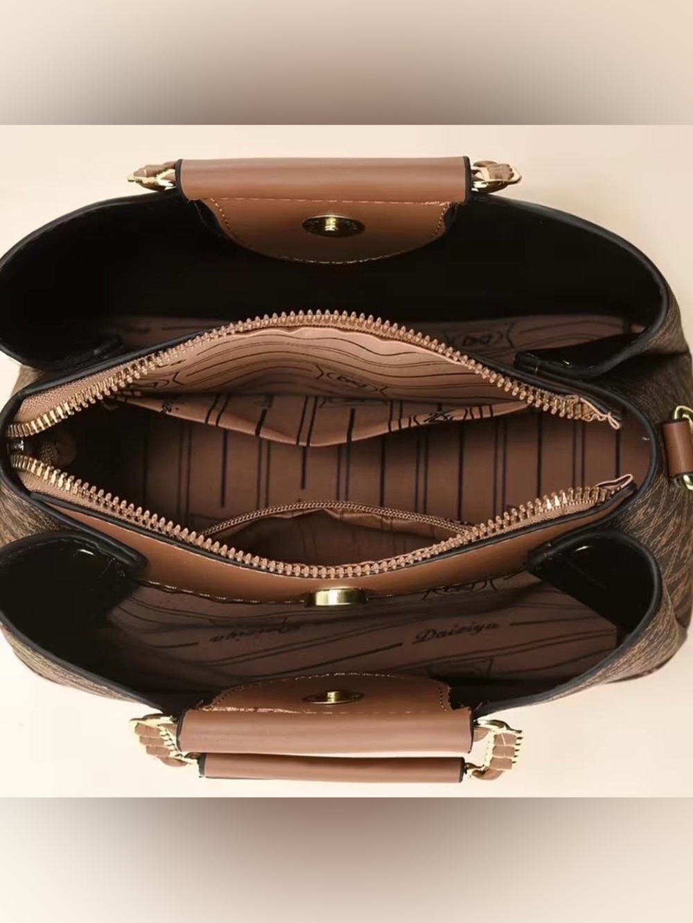 Brown Monogram Satchel, Chain Handles, Guitar Strap, Standard Strap & Bag Charm - Picture 6 of 10
